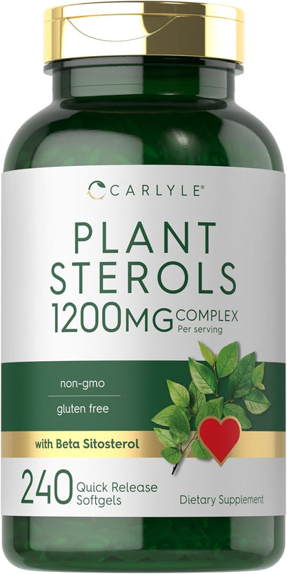 Carlyle Plant Sterols 1200 mg | 240 Ultra Potent Soft Gel Capsules | Non-GMO and Gluten-free Supplement | with Beta Sitosterol