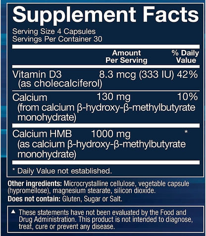 BodyTech HMB + Vitamin D3 - 120 Vegetable Capsules