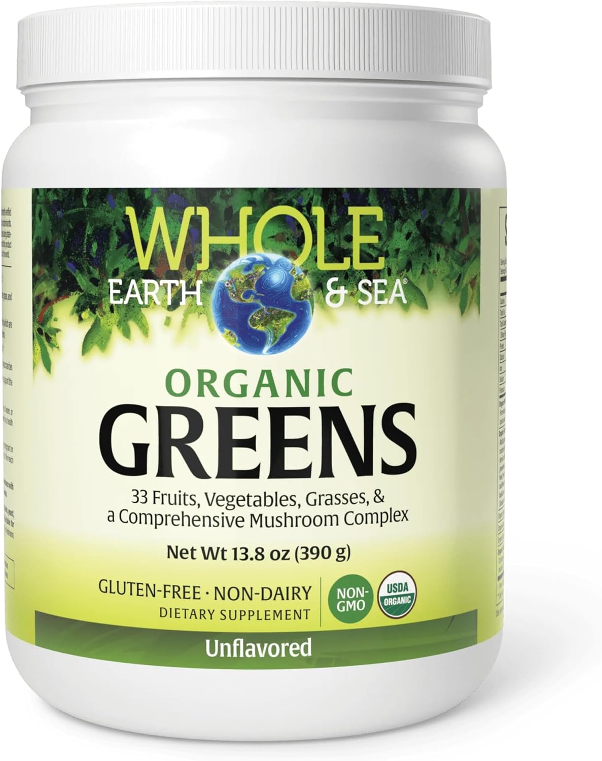 Whole Earth & Sea Organic Fermented Greens, Vegan Wholefood Supplement, Unflavoured, 13.8 oz (391 g) - görsel 1
