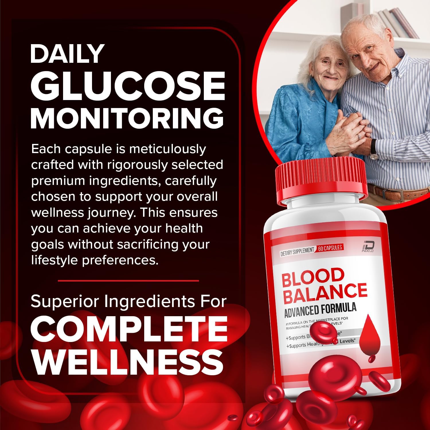 Blood Balance Capsules – Advanced Supplement for Normal Levels – All-Natural Formula – 2 Pack (120 Capsules per Bottle) - görsel 2