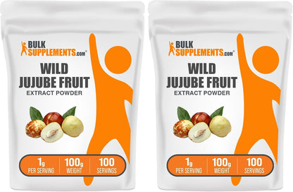 BulkSupplements.com Wild Jujube Extract Powder - Sourced from Jujube Fruit, Herbal Supplement - Gluten-Free, 1g per Serving, 500g
