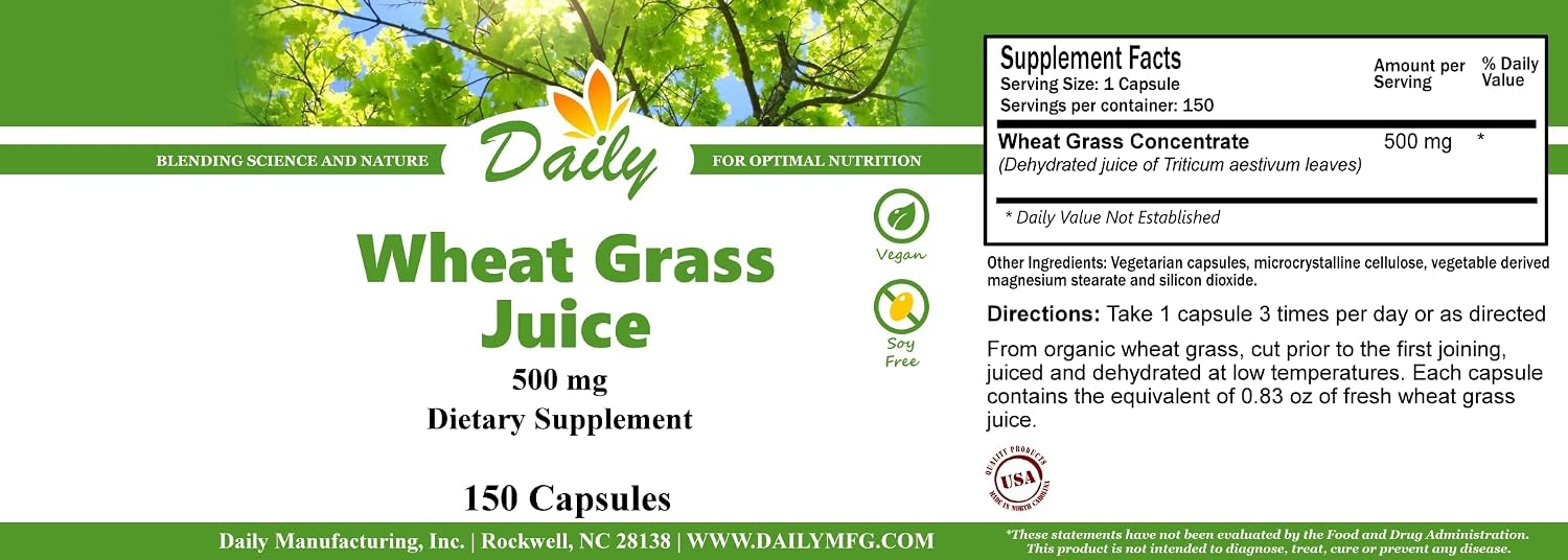 Daily Manufacturing Organic Dehydrated Wheat Grass Juice Capsules - görsel 2