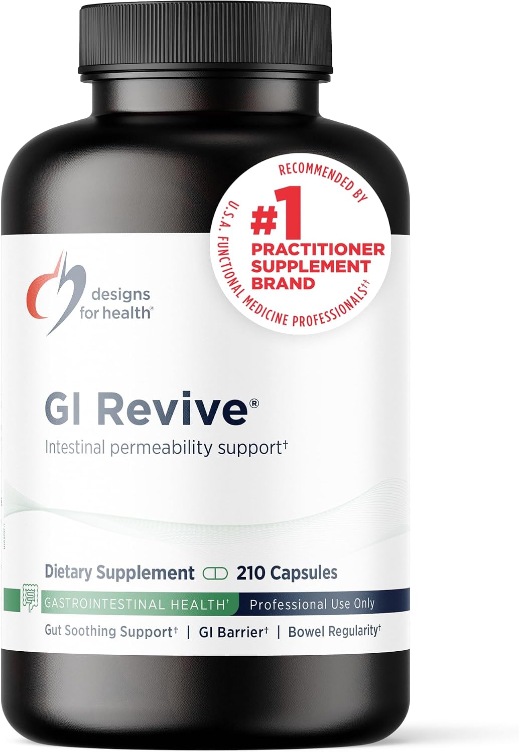 GI Revive - Gut Health Support with Slippery Elm, L-Glutamine & Zinc Carnosine (210 Capsules) - görsel 1