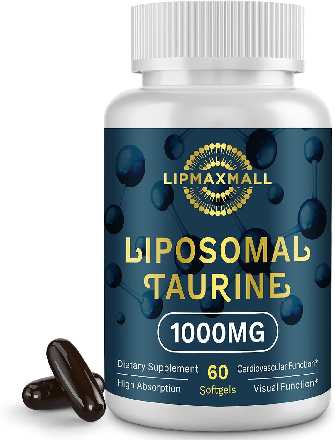 lipmaxmall Liposomal Taurine 1000mg - 2 Pack (60 Softgels) - görsel 7