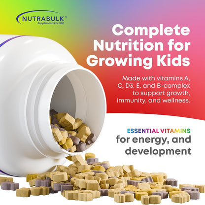 NutraBulk Children's Multivitamin – Chewable Animal Shapes & Fruity Flavours, No Artificial Colours, 1000 Tablets