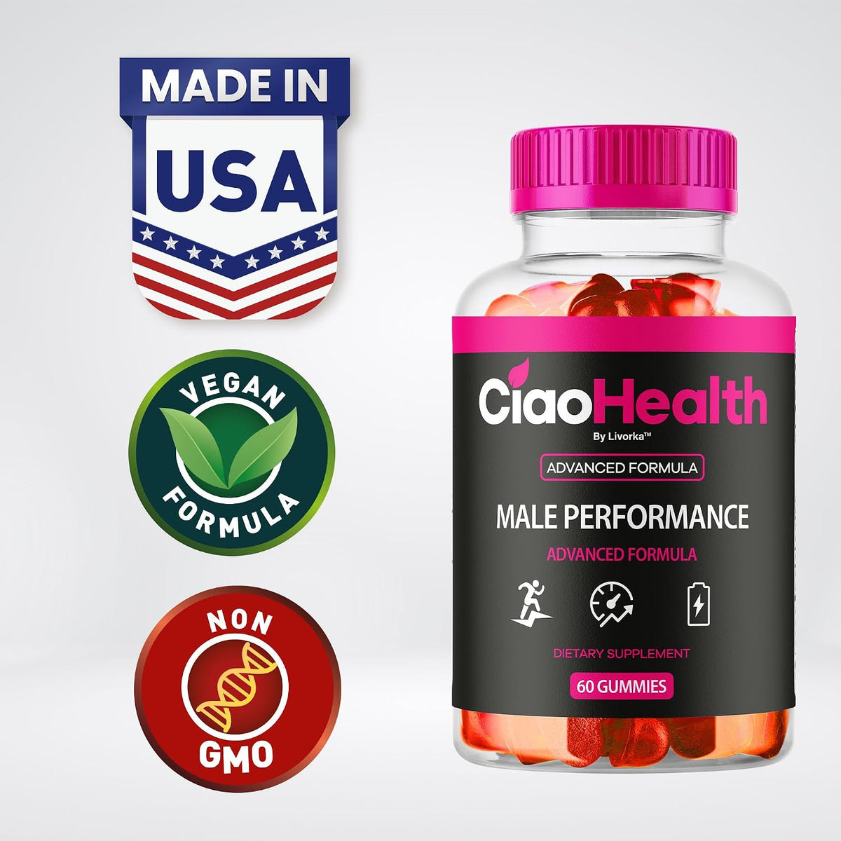 Ciao Health Gummies for Men (2 Pack) - Official Formula, 120 Gummies - görsel 2