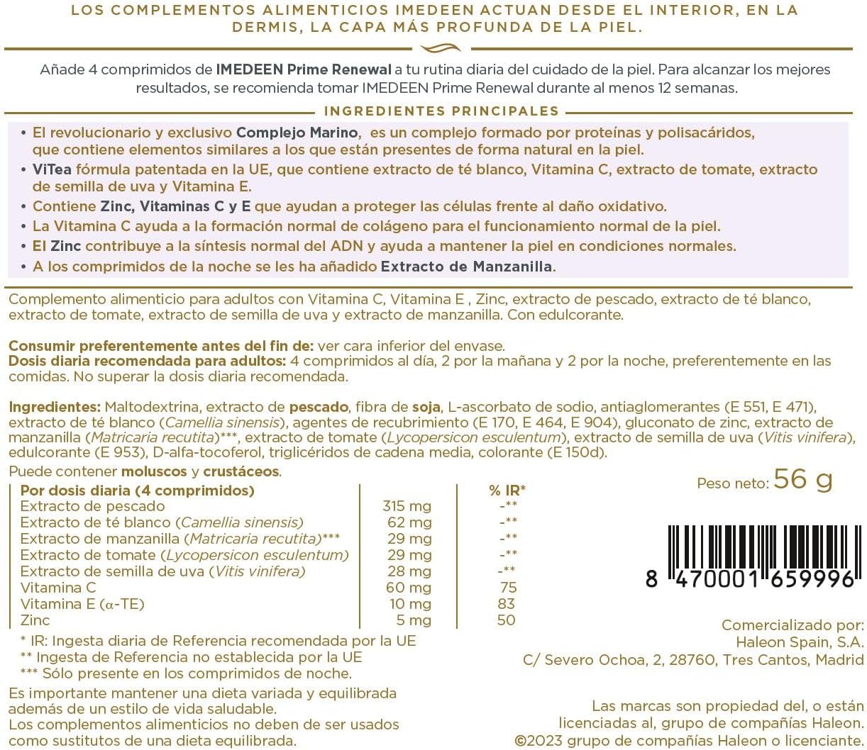 Imedeen Prime Renewal Tablets (120) – Skin Collagen Formula for 50+ Skin care Beauty Supplement - görsel 2