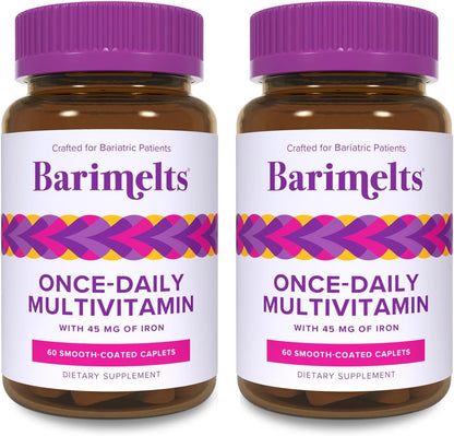 BariMelts Once Daily Bariatric Multivitamin with Iron - 60 Easy-Swallow Caplets (2-Month Supply)