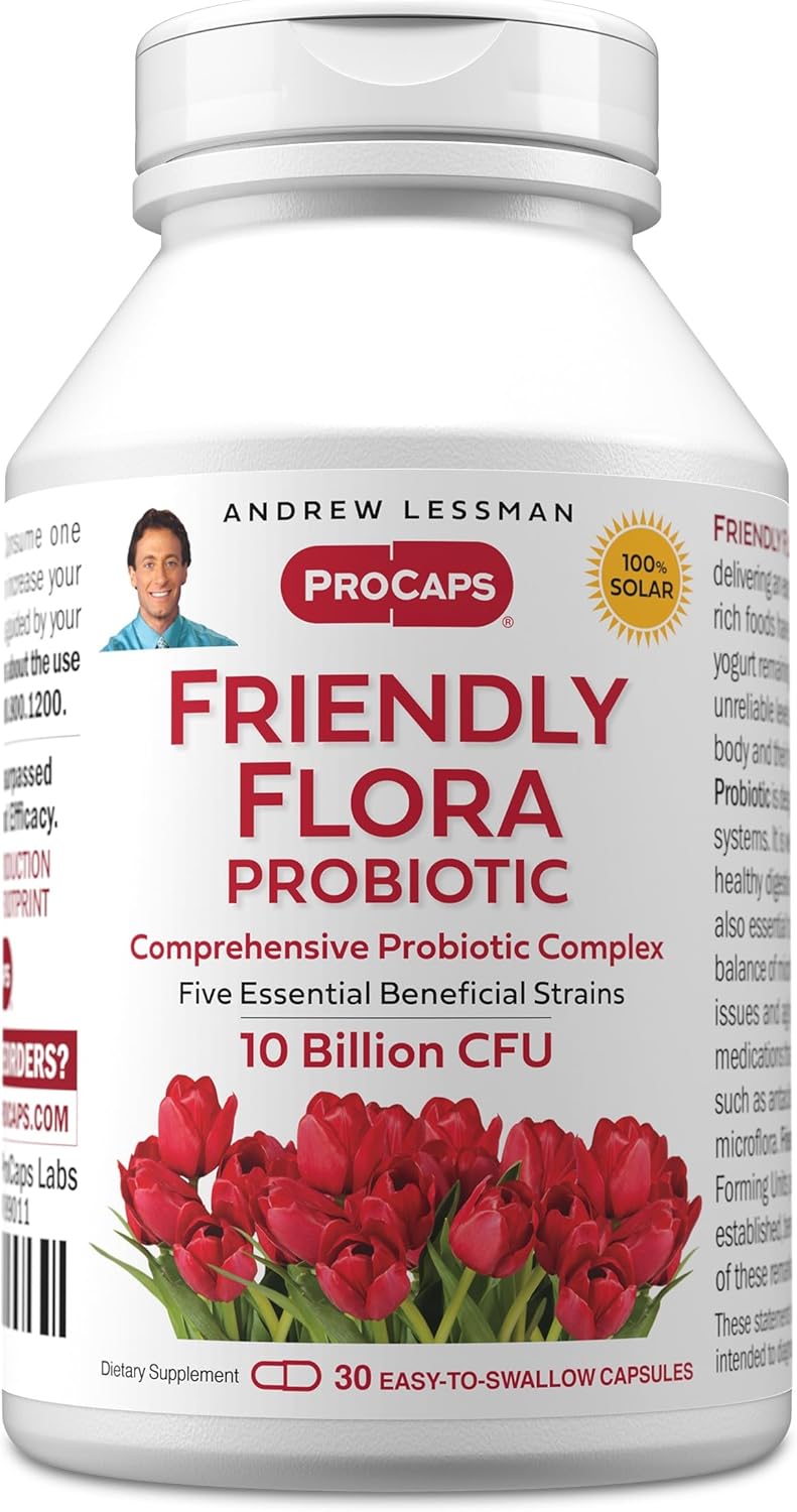 ANDREW LESSMAN Friendly Flora Probiotic - 10 Billion CFU, 180 Capsules - görsel 10