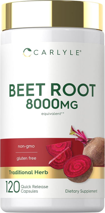 Carlyle Beet Root Capsules, 120 Count – Quick Release, Non-GMO & Gluten-free Supplement