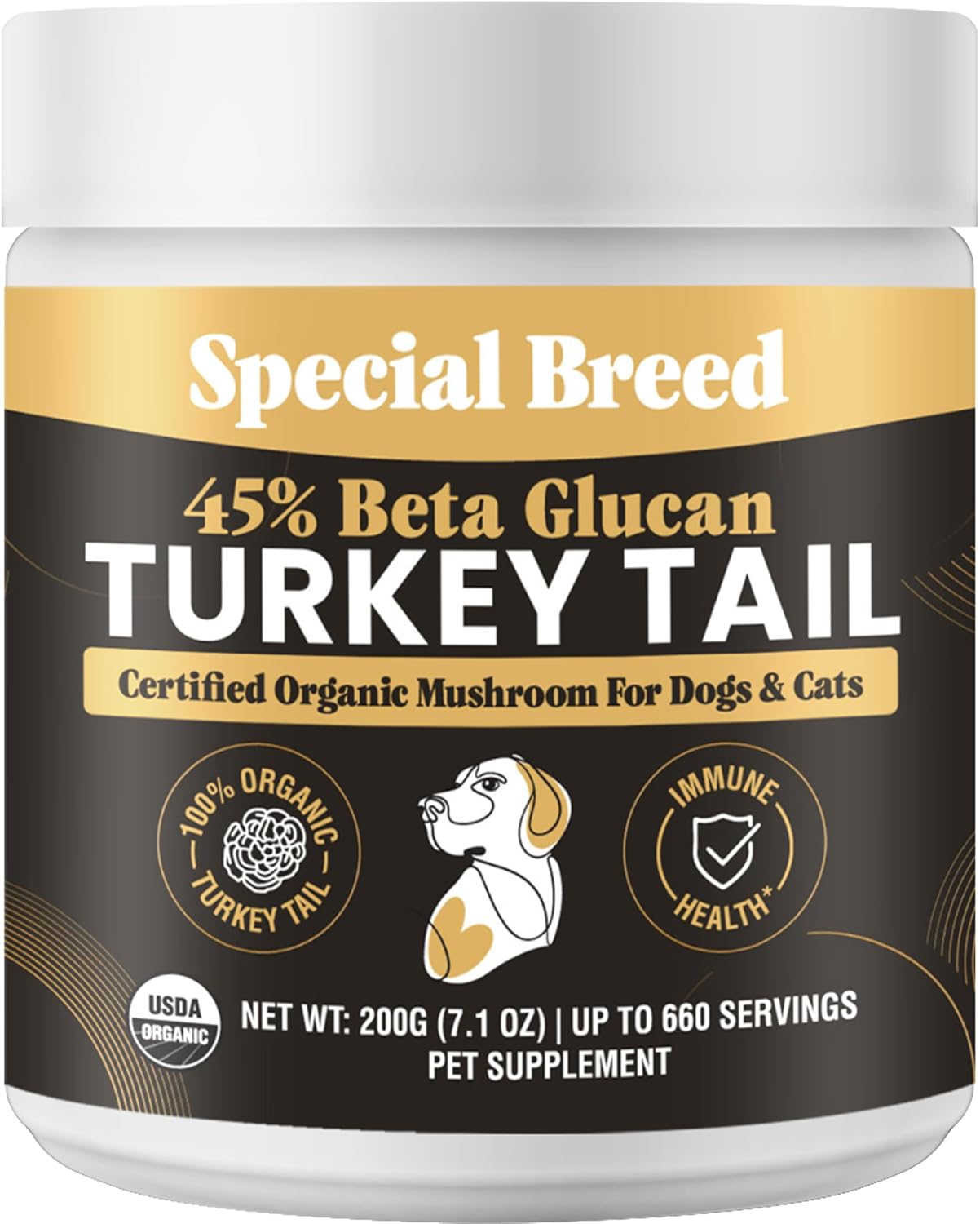 Special Breed Organic Turkey Tail Mushroom for Dogs and Cats, 660 Servings - görsel 1