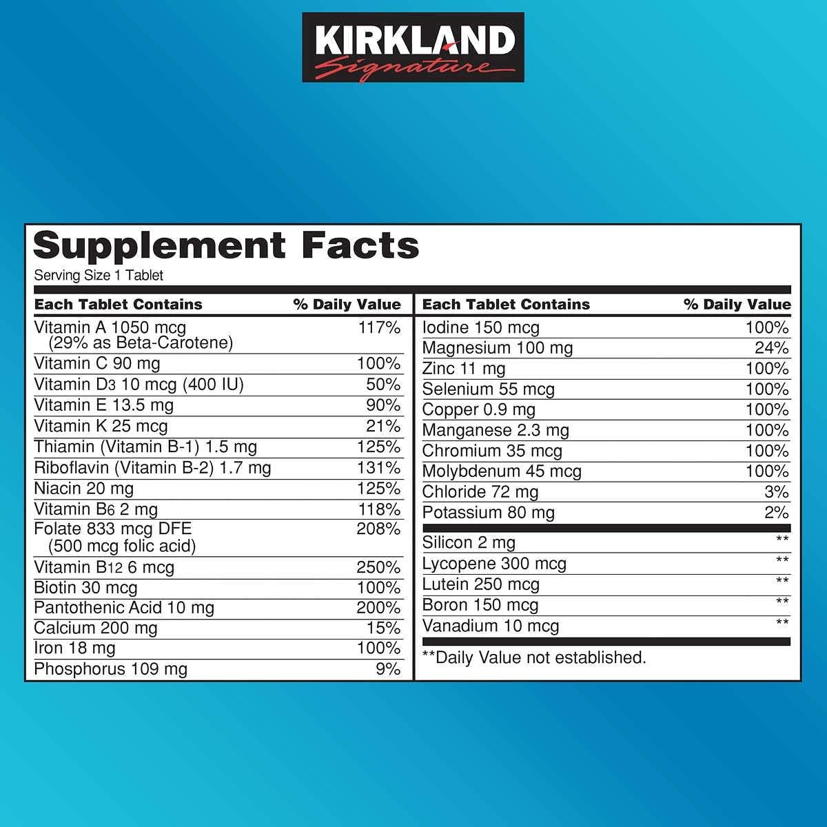 Kirkland Signature Daily Multi, 500 Tablets - görsel 2
