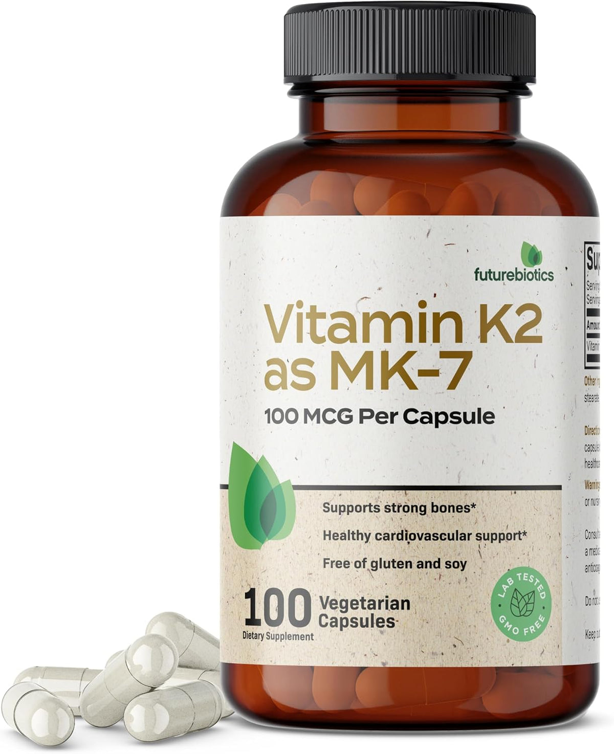 Futurebiotics Vitamin K2 as MK-7 100 mcg, Supports Strong Bones – Non-GMO, 300 Vegetarian Capsules - görsel 7