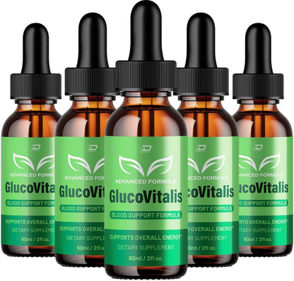 Gluco Vitalis Healthy Formula – All Natural Liquid Drops (5 Month Supply)