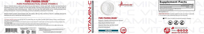 Metabolic Nutrition Vitamin C 1000mg Pure Pharma Grade Ascorbic Acid Powder (500g)
