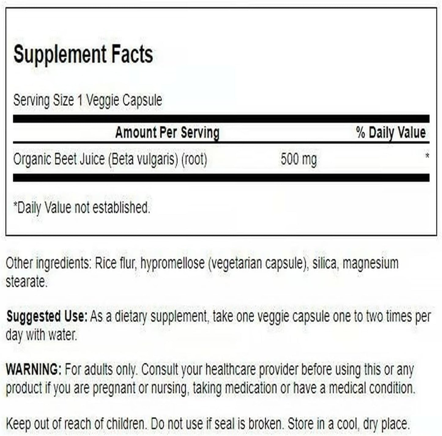 Swanson Made with Organic Beet Juice Freeze Dried 500 Milligrams 60 Veg Capsules (2 Pack) - görsel 2