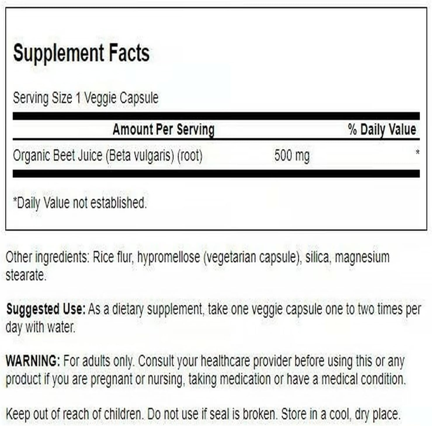 Swanson Made with Organic Beet Juice Freeze Dried 500 Milligrams 60 Veg Capsules (2 Pack) - görsel 2