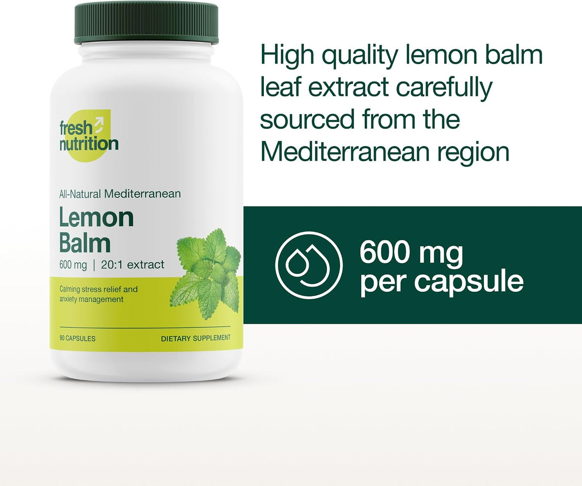 Lemon Balm Extract Capsules (600mg, 90 Capsules) - görsel 4