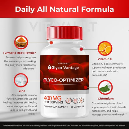 Glyco Vantage Capsules - Premium GlycoVantage Official Formula Glyco Optimiser - Maximum Strength All Natural Supplement (60 Capsules)