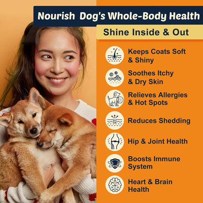 Omega-3 Fish Oil for Dogs, Salmon Oil with EPA & DHA for Skin & Coat Health, Itch & Allergy Support, Shedding, Hot Spots, – Image 3