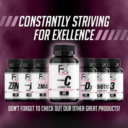 FXSUPPS Vitamin C 1000 mg - 100 Capsules, Vegan-Friendly