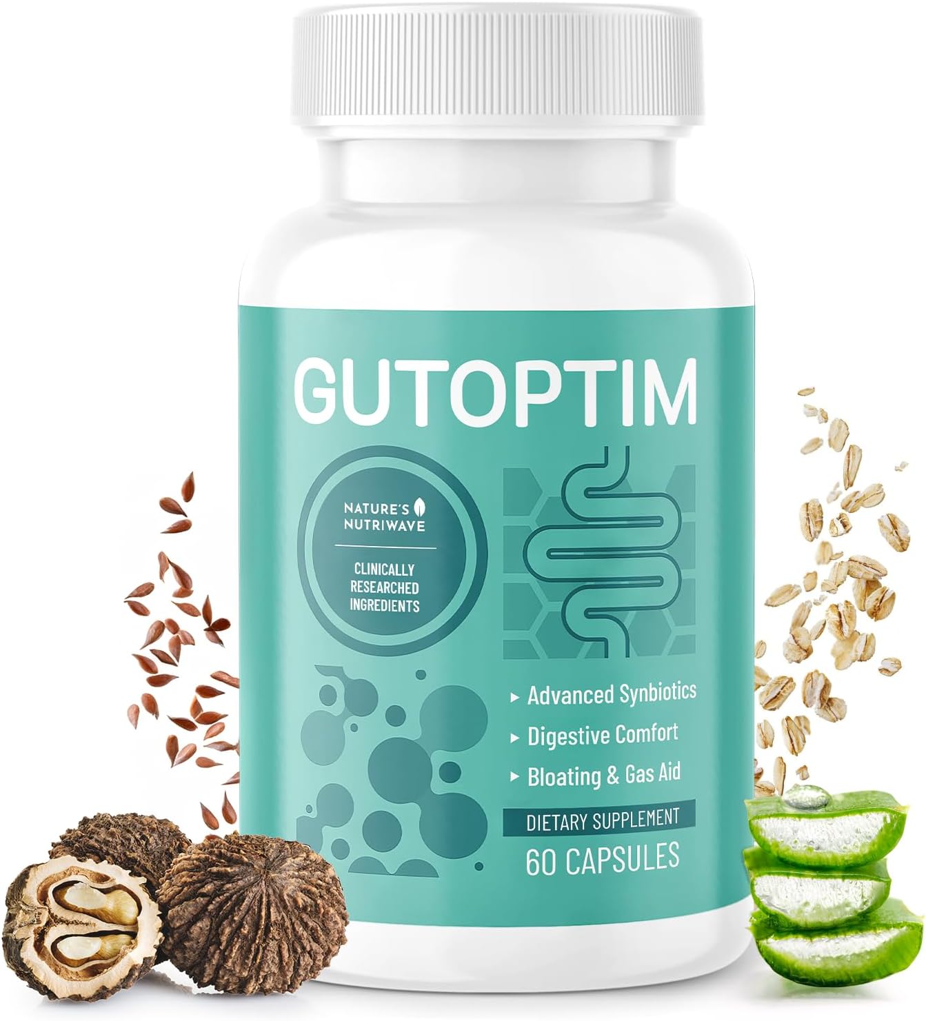GutOptim Pre & Probiotic Enzyme Capsules – 60 Capsules, 1 Month Supply - görsel 1