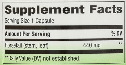 Nature's Way Premium Herbal Horsetail Grass 440 mg, 100 Capsules