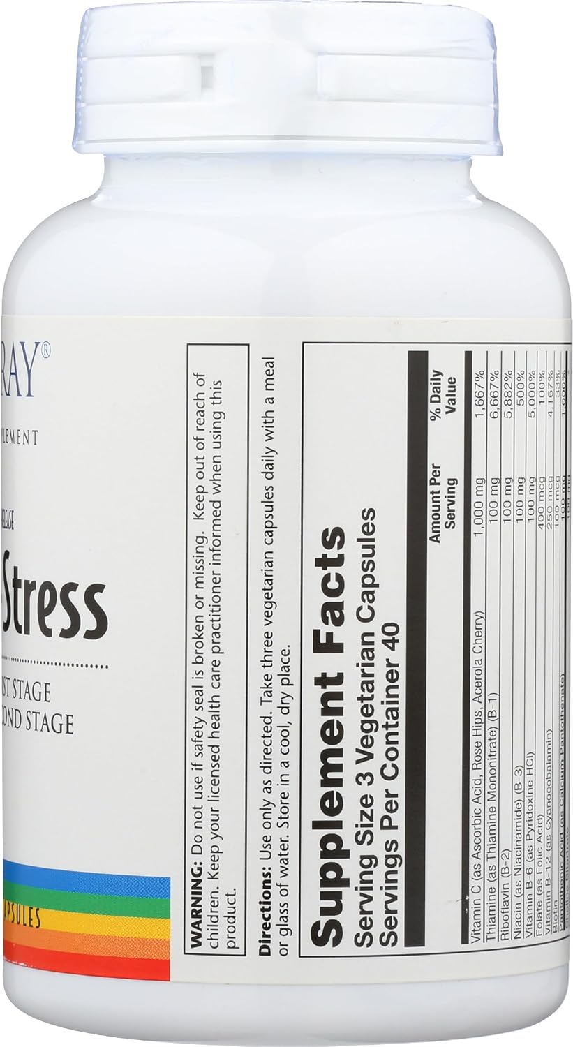 Solaray TwoStage Mega-B-Stress B-Complex, 120 Capsules - görsel 7