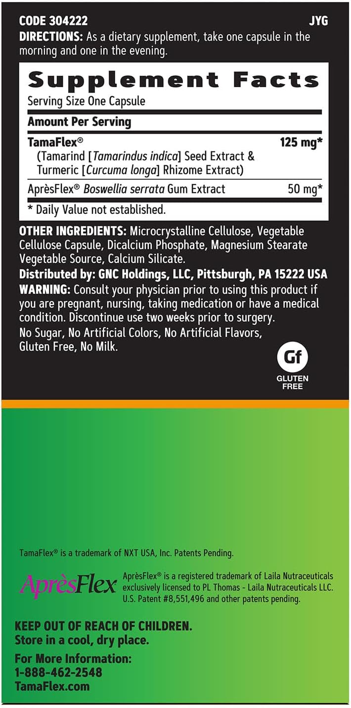 GNC TamaFlex Fast Acting, Joint Support, 120 Vegetarian Capsules - görsel 3