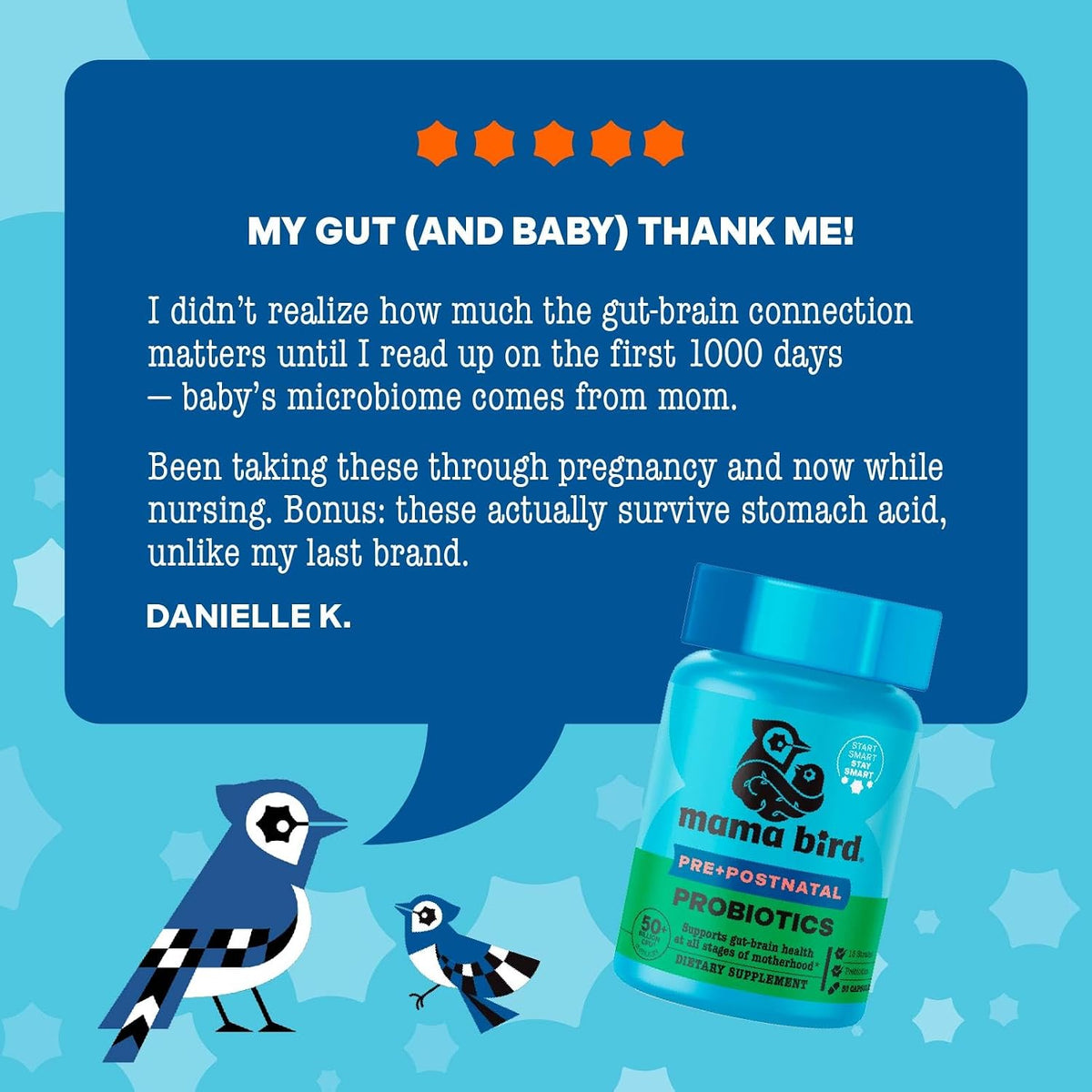 Mama Bird Probiotics – Digestive Health Supplement with 50 Billion CFU for Expectant Mothers - görsel 8