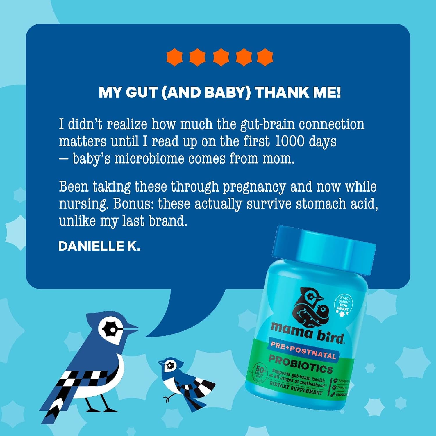 Mama Bird Probiotics – Digestive Health Supplement with 50 Billion CFU for Expectant Mothers - görsel 8