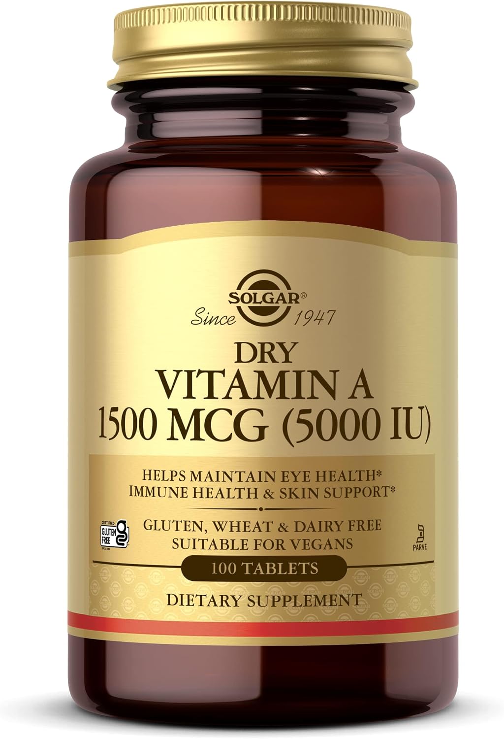 Solgar Dry Vitamin A 1500 mcg (5000 IU) - 100 Tablets - görsel 1