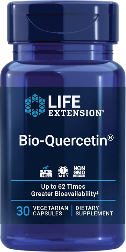 Life Extension Bio-Quercetin, Immune Health Supplement, Heart Health Support, Gluten-free, Non-GMO, Vegetarian, 30 Capsules