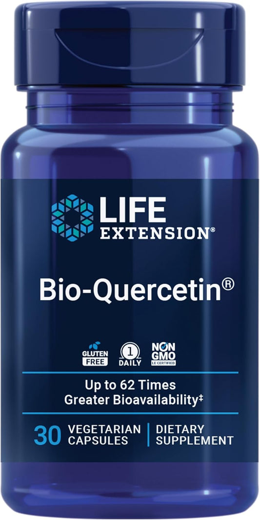 Life Extension Bio-Quercetin, Immune Health Supplement, Heart Health Support, Gluten-free, Non-GMO, Vegetarian, 30 Capsules