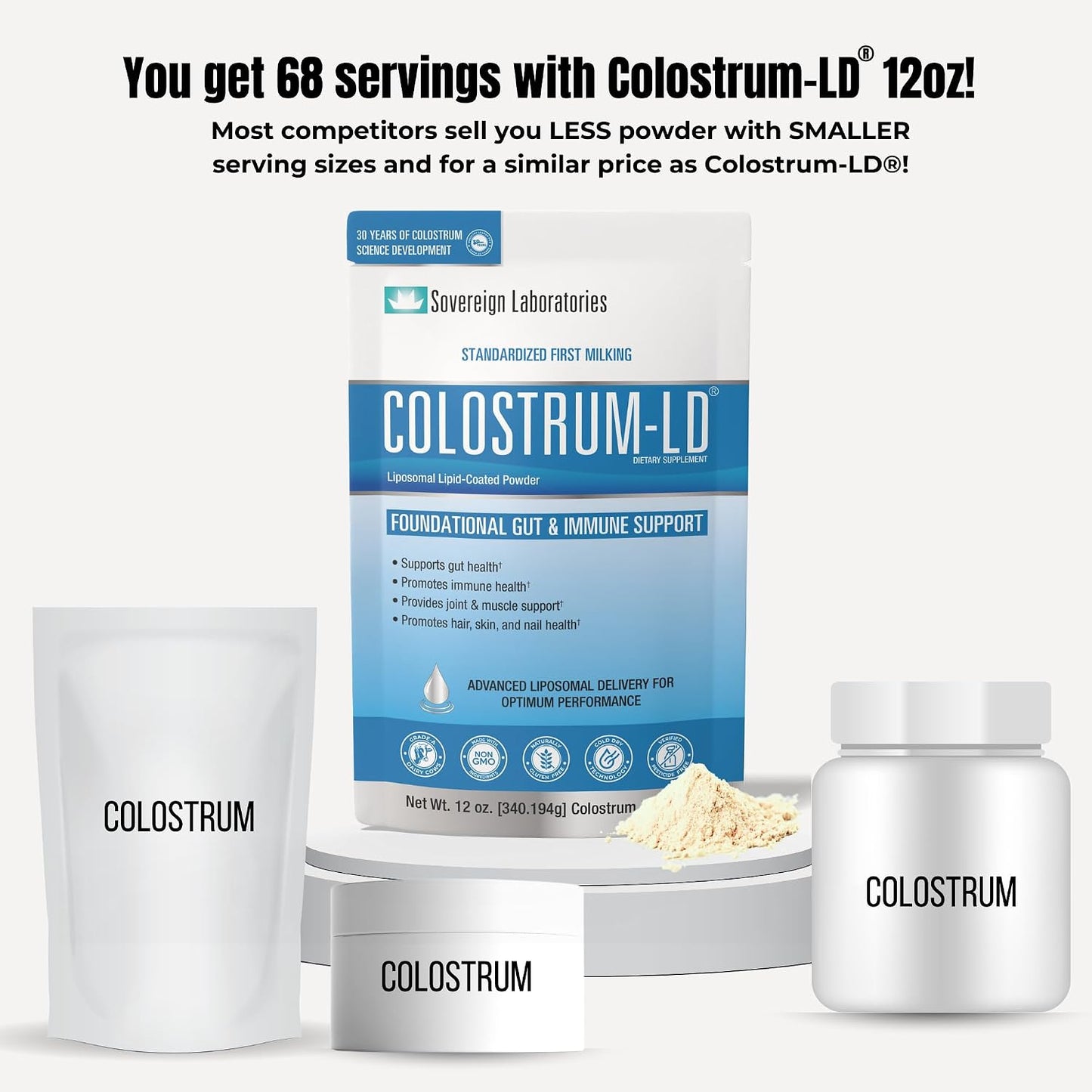 Colostrum-LD Powder | Unflavoured | Liposomal Delivery, Maximum Absorption | 12 oz/68 Servings - görsel 8