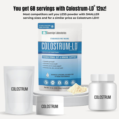 Colostrum-LD Powder | Unflavoured | Liposomal Delivery, Maximum Absorption | 12 oz/68 Servings
