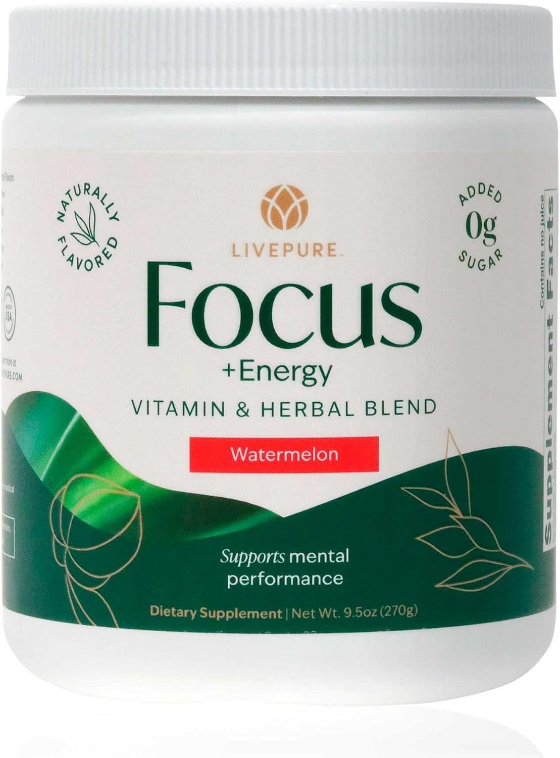 PURE Focus + Energy Drink Mix, Watermelon Flavour - görsel 1