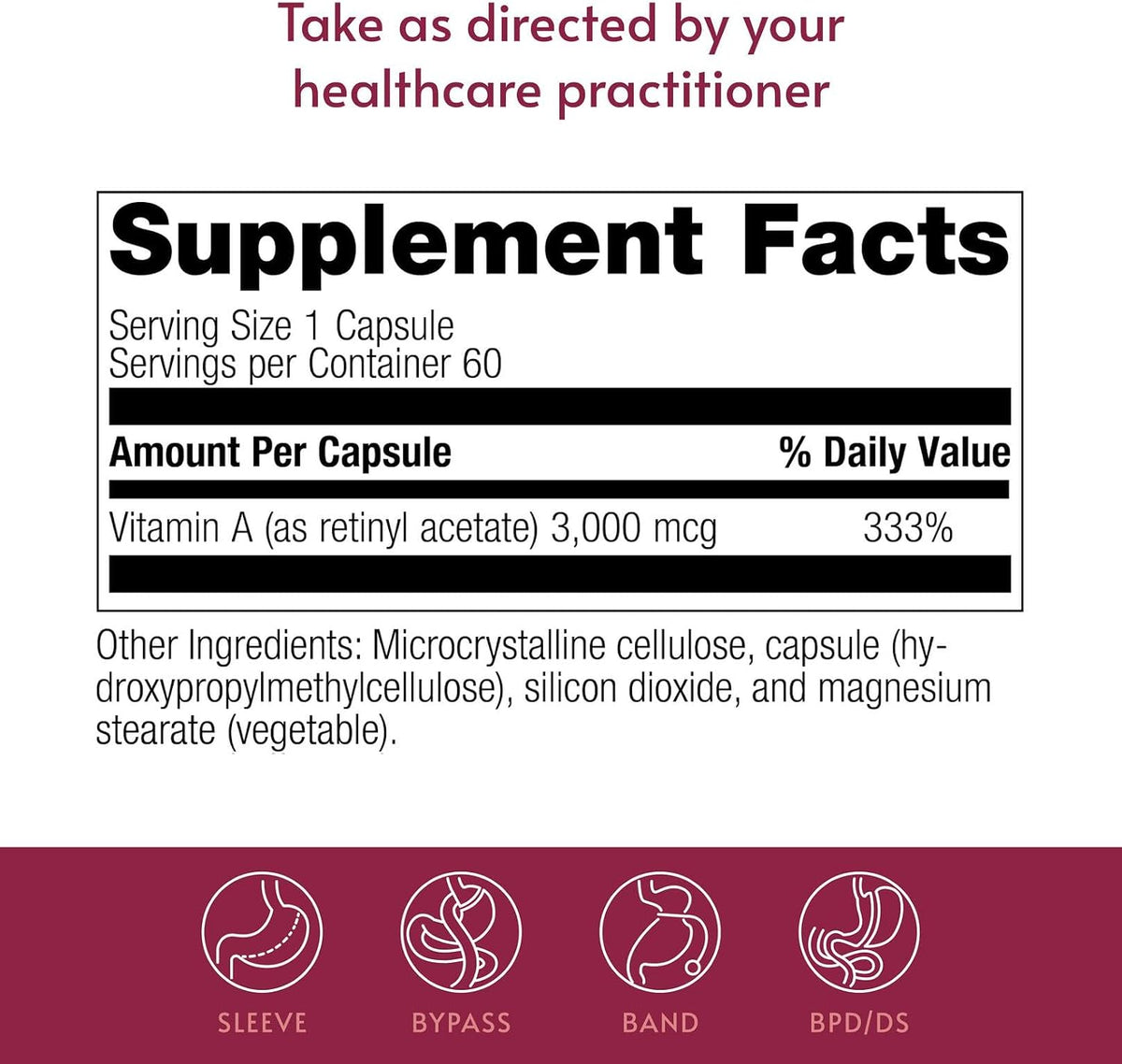 Bariatric Advantage Vitamin A 3,000 mcg – for Bariatric Surgery Patients – Easy-Digest Mini Capsules – 60 Capsules (Pack of 2) - görsel 4
