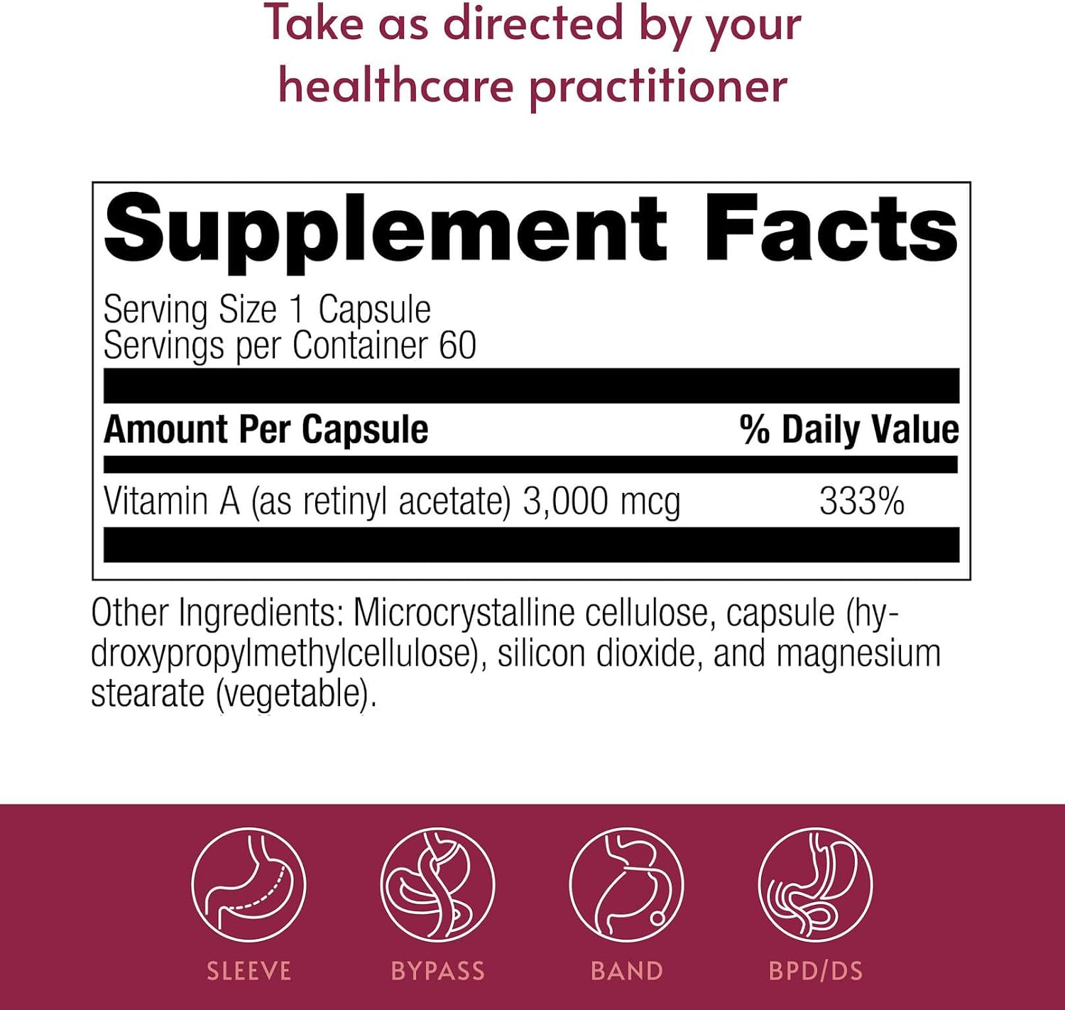 Bariatric Advantage Vitamin A 3,000 mcg – for Bariatric Surgery Patients – Easy-Digest Mini Capsules – 60 Capsules (Pack of 2) - görsel 4