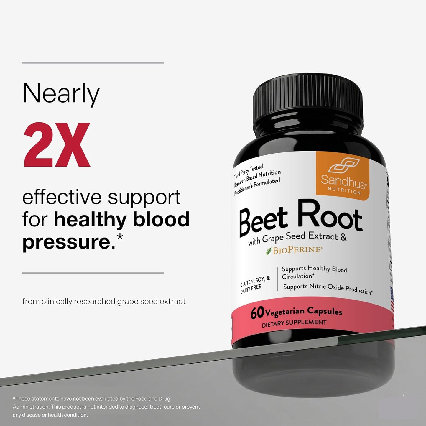Sandhu's Beetroot Capsules 1200mg with BioPerine and Grape Seed Extract – 60 Capsules - görsel 6