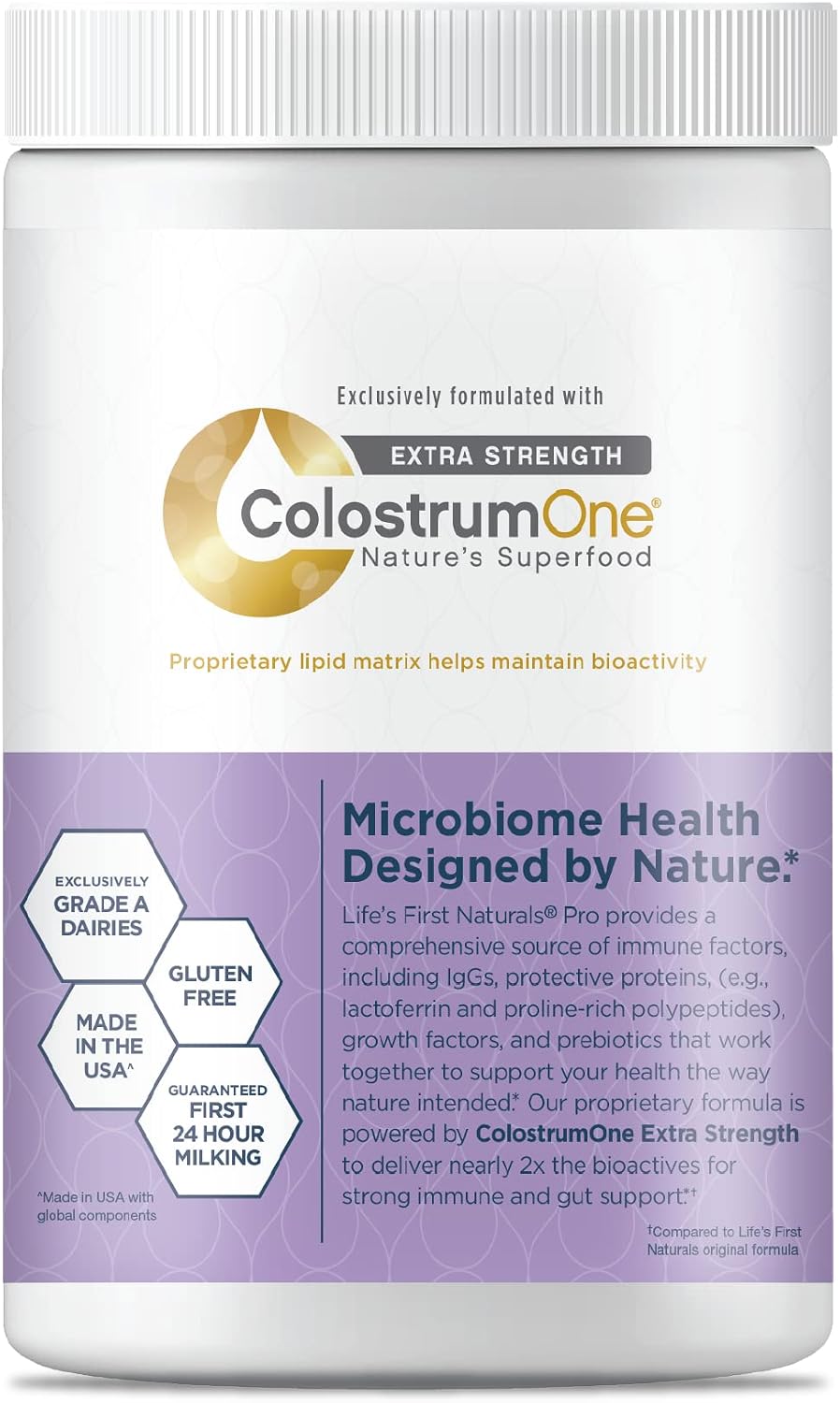 Life's First Naturals Pro Extra Strength Digestive + Immune Colostrum Powder for Adults - görsel 2