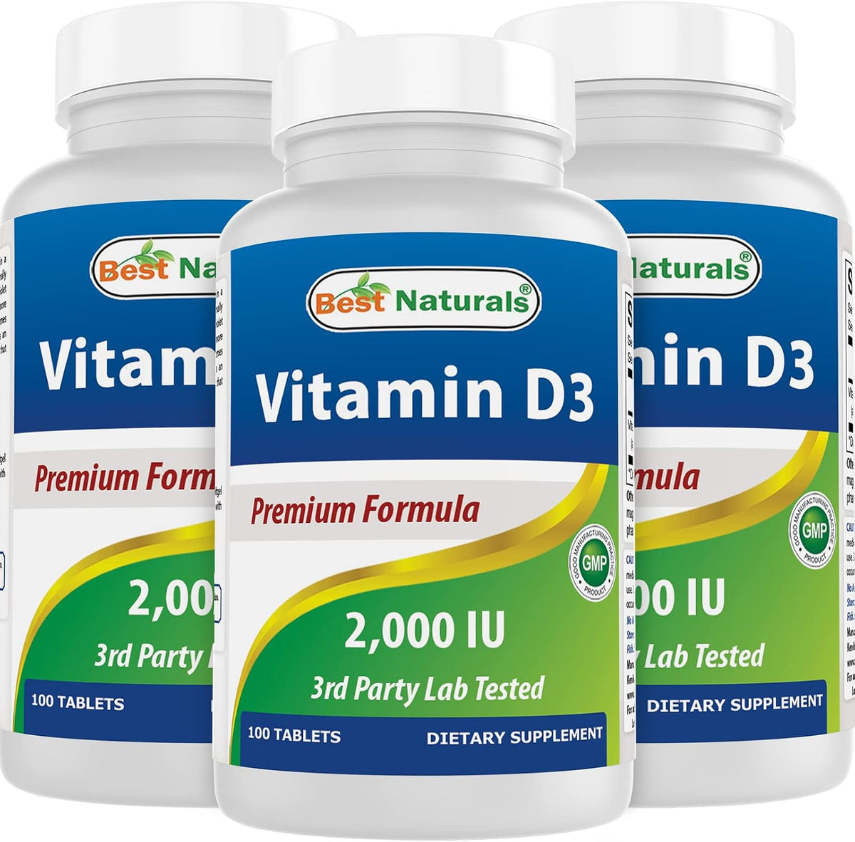 Best Naturals Vitamin D3 2000 IU (50 mcg) - 100 Tablets - görsel 7