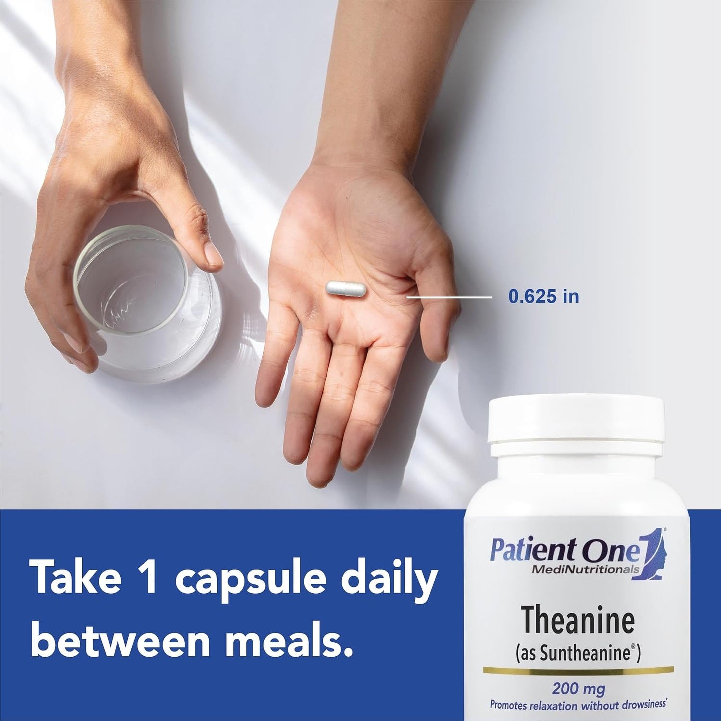 Patient One Theanine 200 mg – Supplement for Stress Response, Relaxation and Focus – with Suntheanine – 60 Capsules - görsel 3