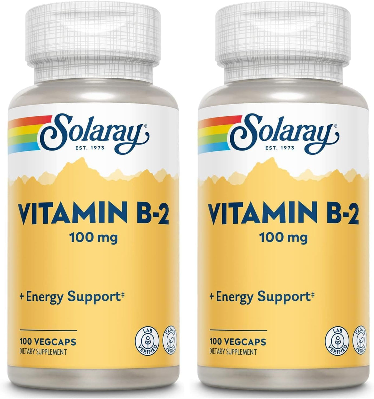 SOLARAY Vitamin B2 100 mg - Riboflavin for Energy Metabolism Support, Vegan, Non-GMO - 100 Veg Capsules - görsel 8