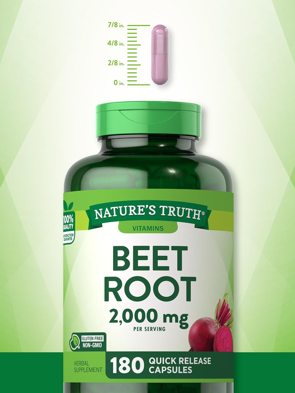 Nature's Truth Beet Root Capsules | 2,000mg | 180 Capsules | Non-GM and Gluten-free Supplement - görsel 5