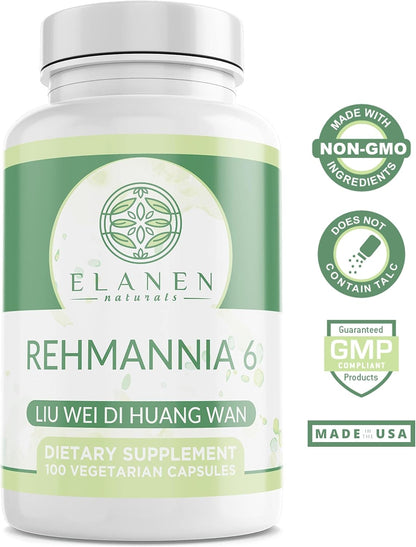 Liu Wei Di Huang Wan, Rehmannia 6, Six Flavour Rehmannia, 100 Vegetable Capsules