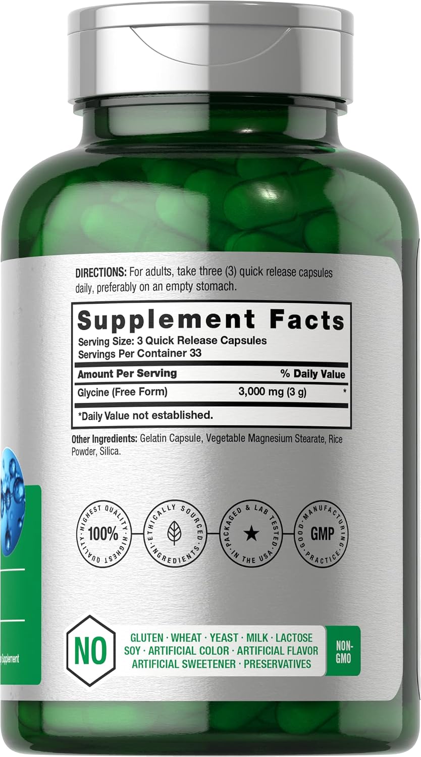 Horbäach Glycine 3000mg Supplement - 100 Powder Capsules - görsel 2