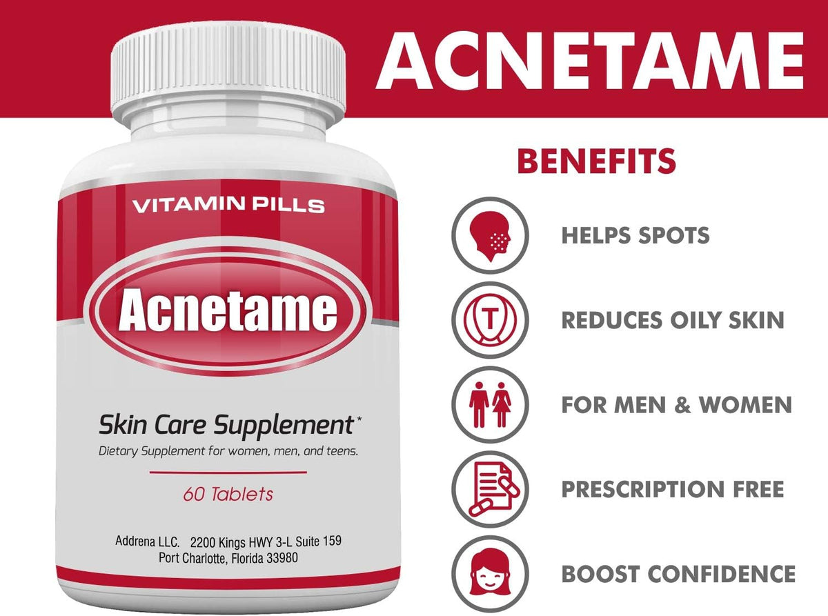 Acnetame Acne Tablets 2 Pack 120 Tablets – Vitamin Supplements for Breakouts - görsel 7