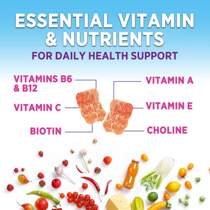 Multivitamin Gummies for Adults – Complete Chewable Multivitamin for Women & Men – Essential Vitamins with A, C, D, E & High-Strength B12 – Vegetarian Gummy Vitamins – 60 Gummies