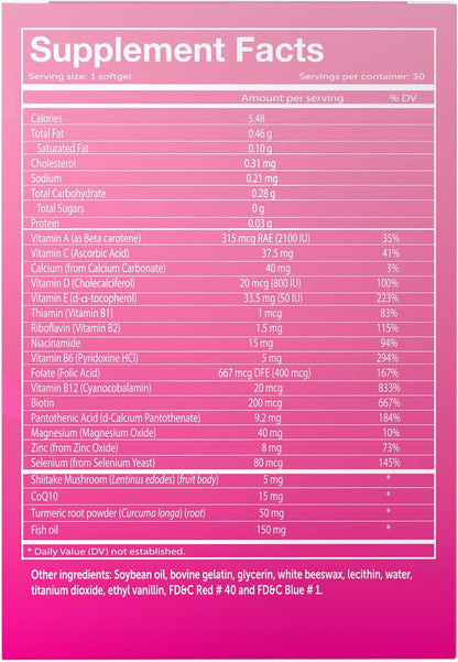 Vivioptal Women Multivitamin & Multimineral with CoQ10 & Omega-3, German Formula, 30 Softgels